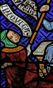 Window Depicting Psychomachia: Justice and Iniquity by French School